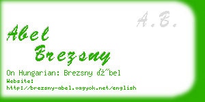 abel brezsny business card